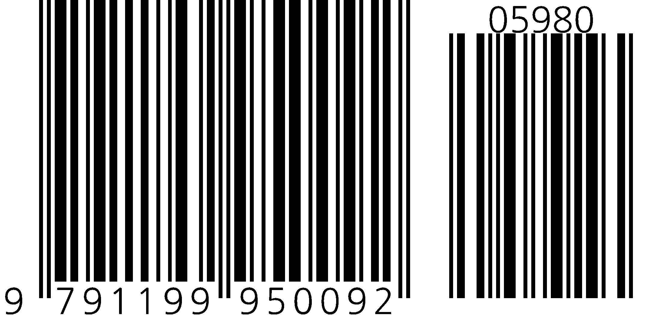ISBN 979-11-999500-9-2 바코드 · 부가기호 05980